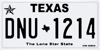 TX license plate DNU1214