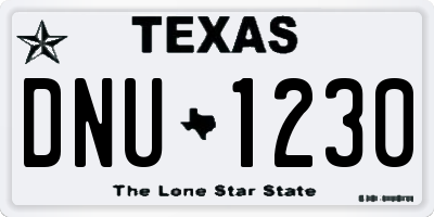 TX license plate DNU1230