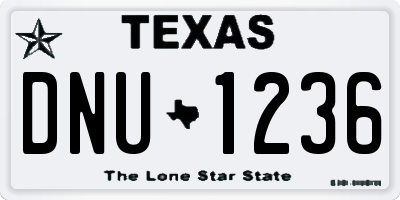 TX license plate DNU1236