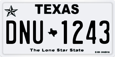 TX license plate DNU1243