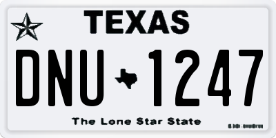 TX license plate DNU1247