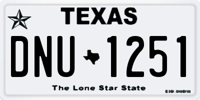 TX license plate DNU1251