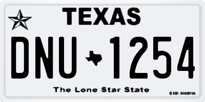 TX license plate DNU1254