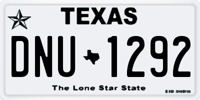 TX license plate DNU1292