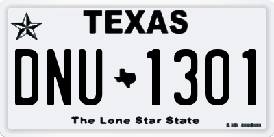 TX license plate DNU1301