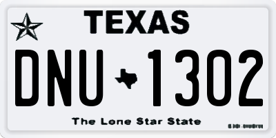 TX license plate DNU1302