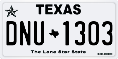 TX license plate DNU1303