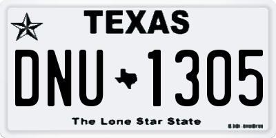 TX license plate DNU1305