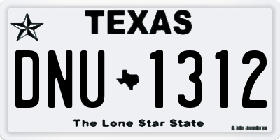 TX license plate DNU1312