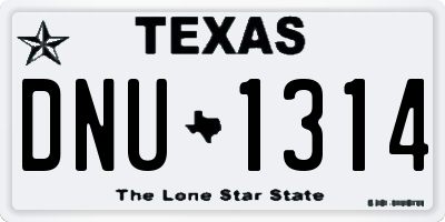 TX license plate DNU1314