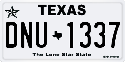 TX license plate DNU1337