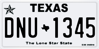 TX license plate DNU1345