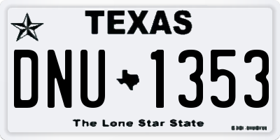 TX license plate DNU1353