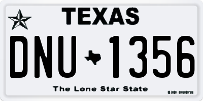 TX license plate DNU1356