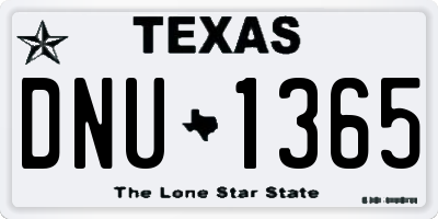 TX license plate DNU1365
