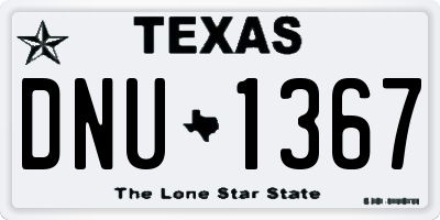 TX license plate DNU1367