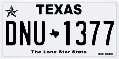 TX license plate DNU1377