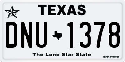 TX license plate DNU1378
