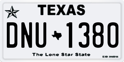 TX license plate DNU1380