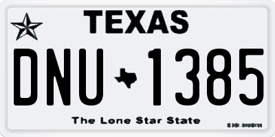 TX license plate DNU1385