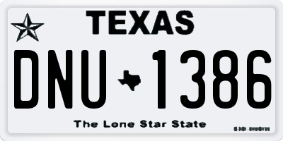 TX license plate DNU1386