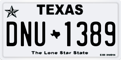 TX license plate DNU1389