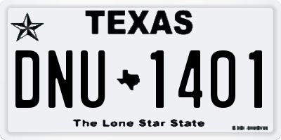 TX license plate DNU1401