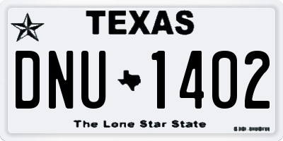 TX license plate DNU1402