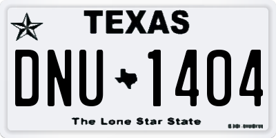 TX license plate DNU1404