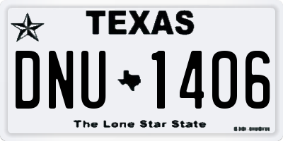 TX license plate DNU1406
