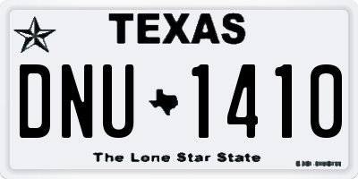 TX license plate DNU1410