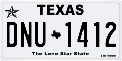 TX license plate DNU1412