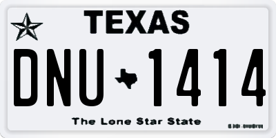 TX license plate DNU1414