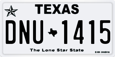 TX license plate DNU1415