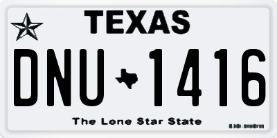 TX license plate DNU1416
