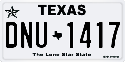 TX license plate DNU1417