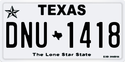 TX license plate DNU1418
