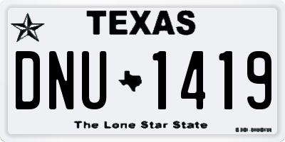 TX license plate DNU1419