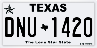 TX license plate DNU1420
