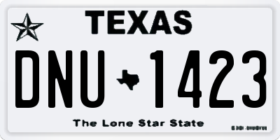 TX license plate DNU1423