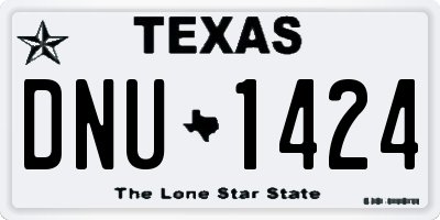 TX license plate DNU1424