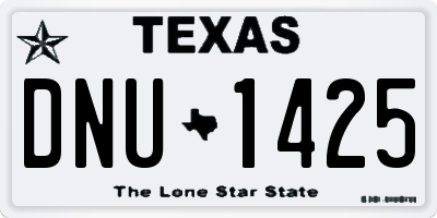 TX license plate DNU1425
