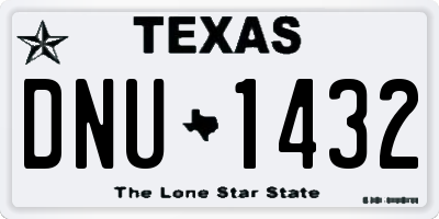 TX license plate DNU1432