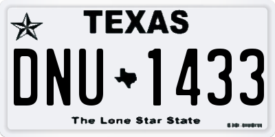 TX license plate DNU1433