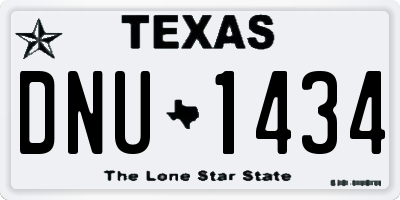 TX license plate DNU1434