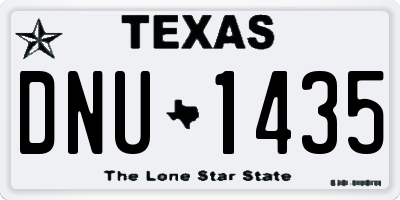 TX license plate DNU1435