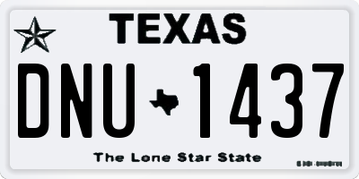 TX license plate DNU1437