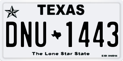 TX license plate DNU1443