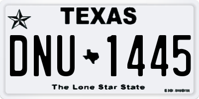 TX license plate DNU1445