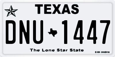 TX license plate DNU1447